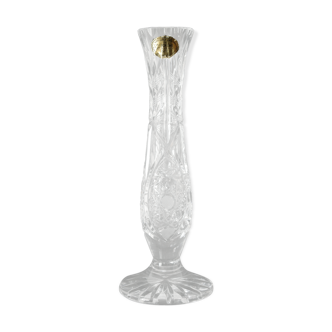 Bohemian crystal soliflore vase hand-cut