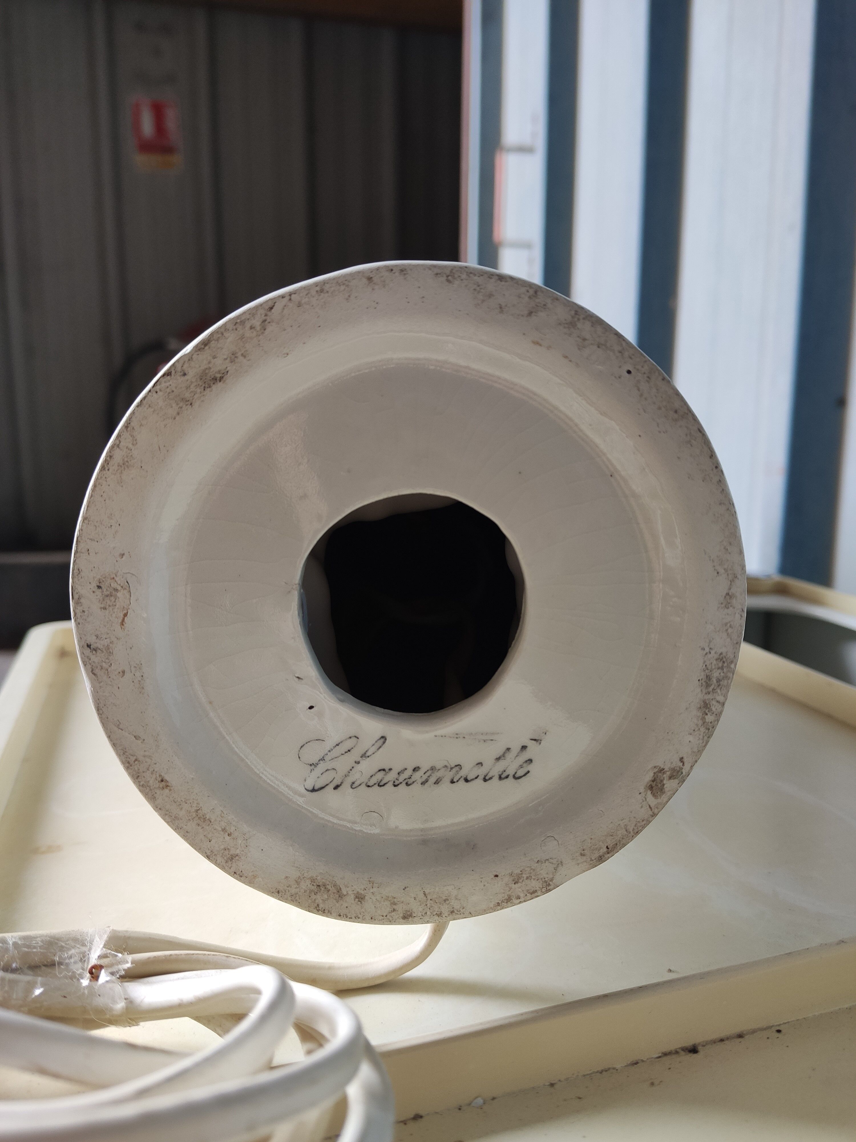 Lampe chouette en céramique de la maison Chaumette