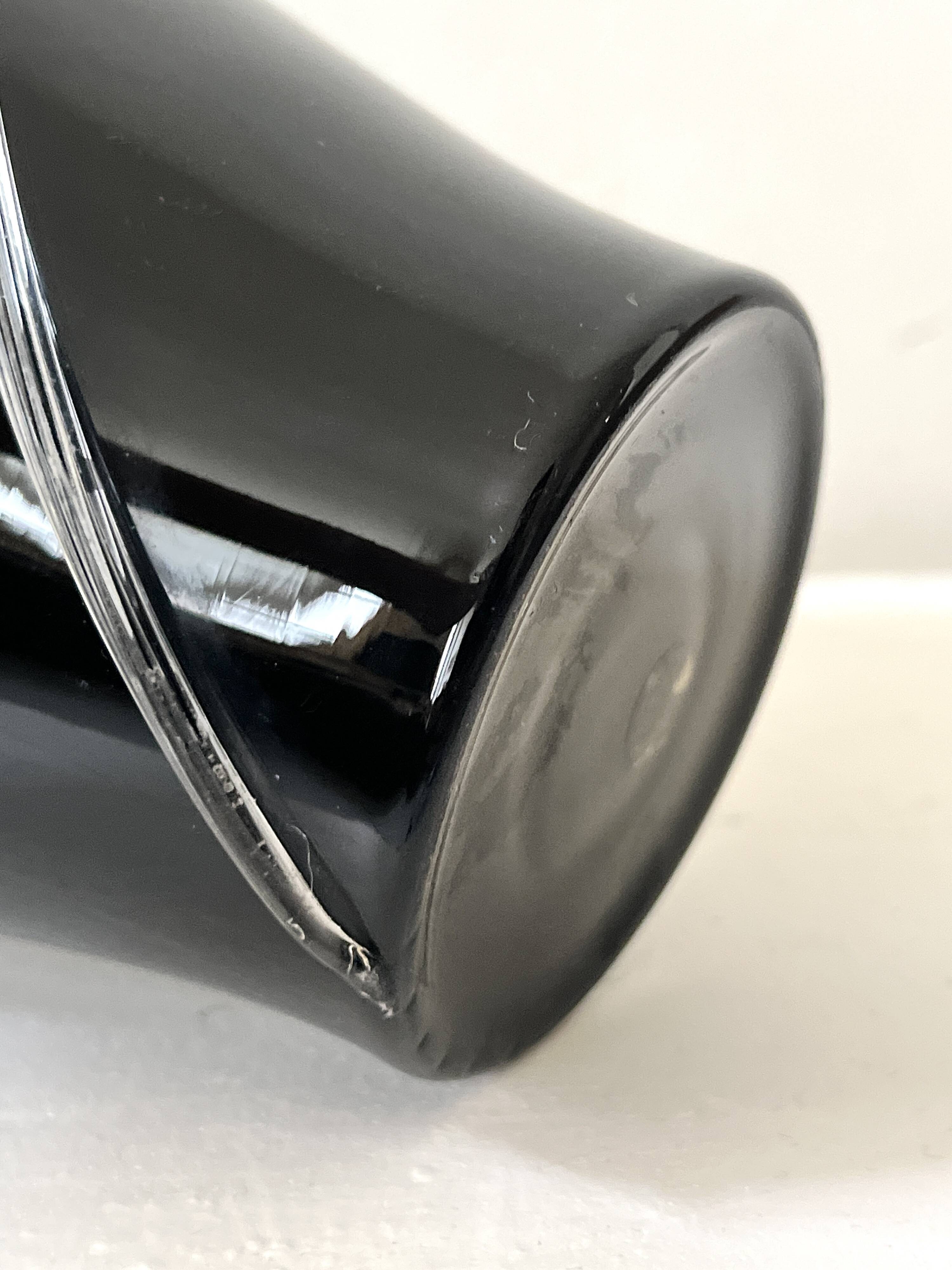 Large mouth-blown glass vase (black amethyst)