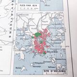 Old map Scandinavia Norway Sweden Finland 43x43cm from 1950