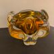 Murano orange-yellow glass ashtray 1960