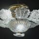 Charming transparent Murano glass leaf ceiling light or chandelier, 1970s