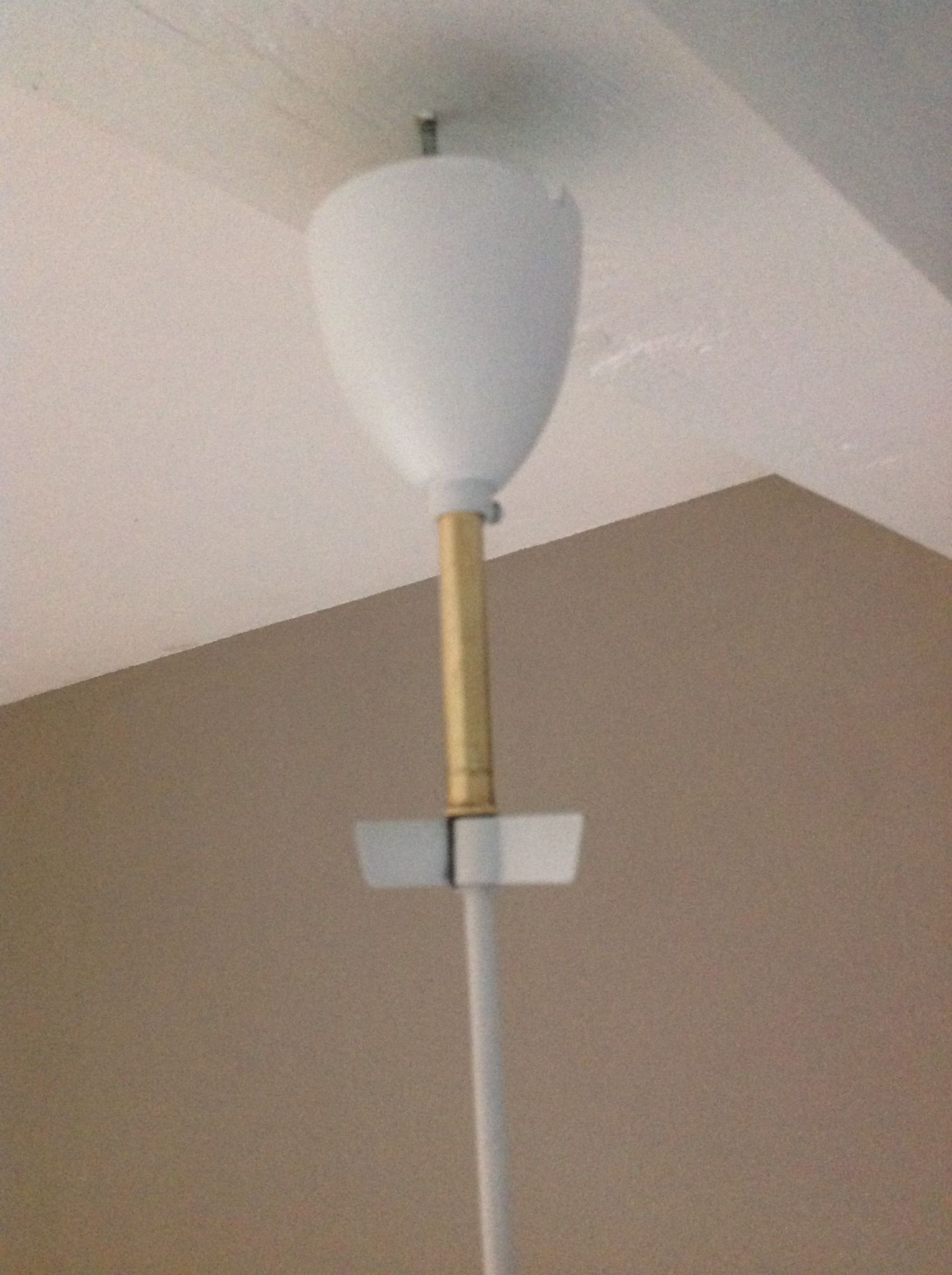Scandinavian vintage 1960s white opaline warhead suspension