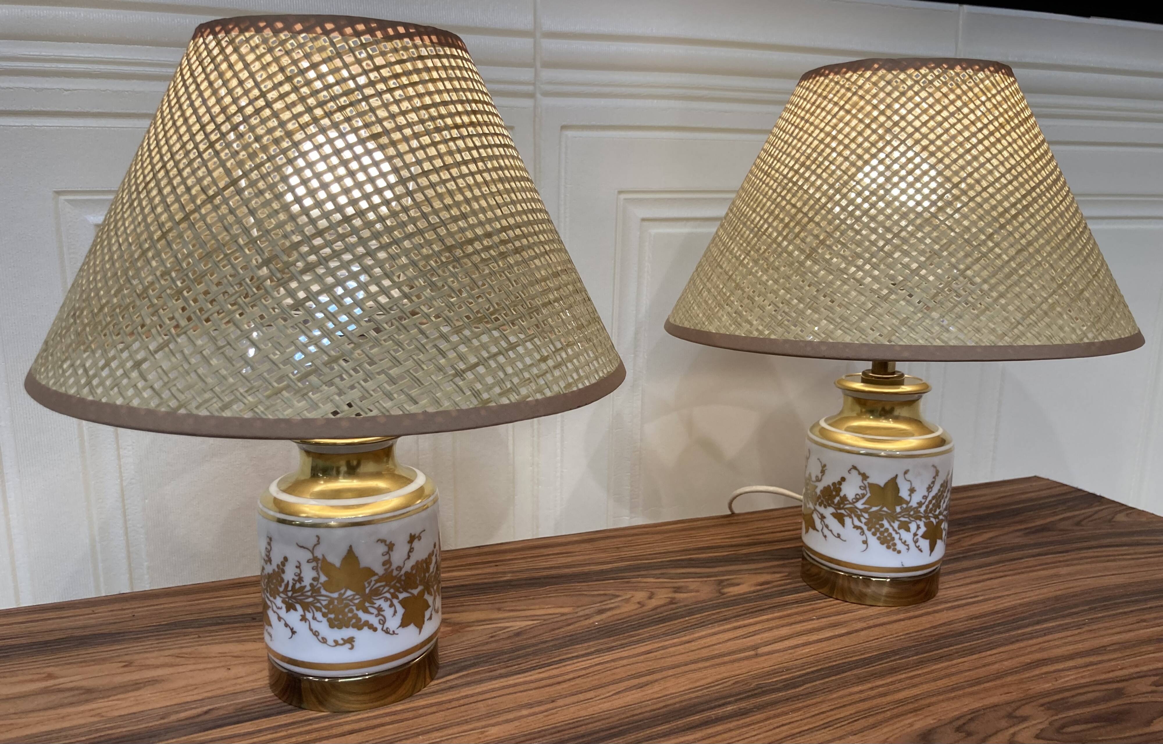 Pair of ceramic lamps "1950s scandinavian design".