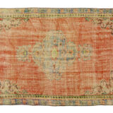 Anatolian handmade vintage rug 230 cm x 136 cm