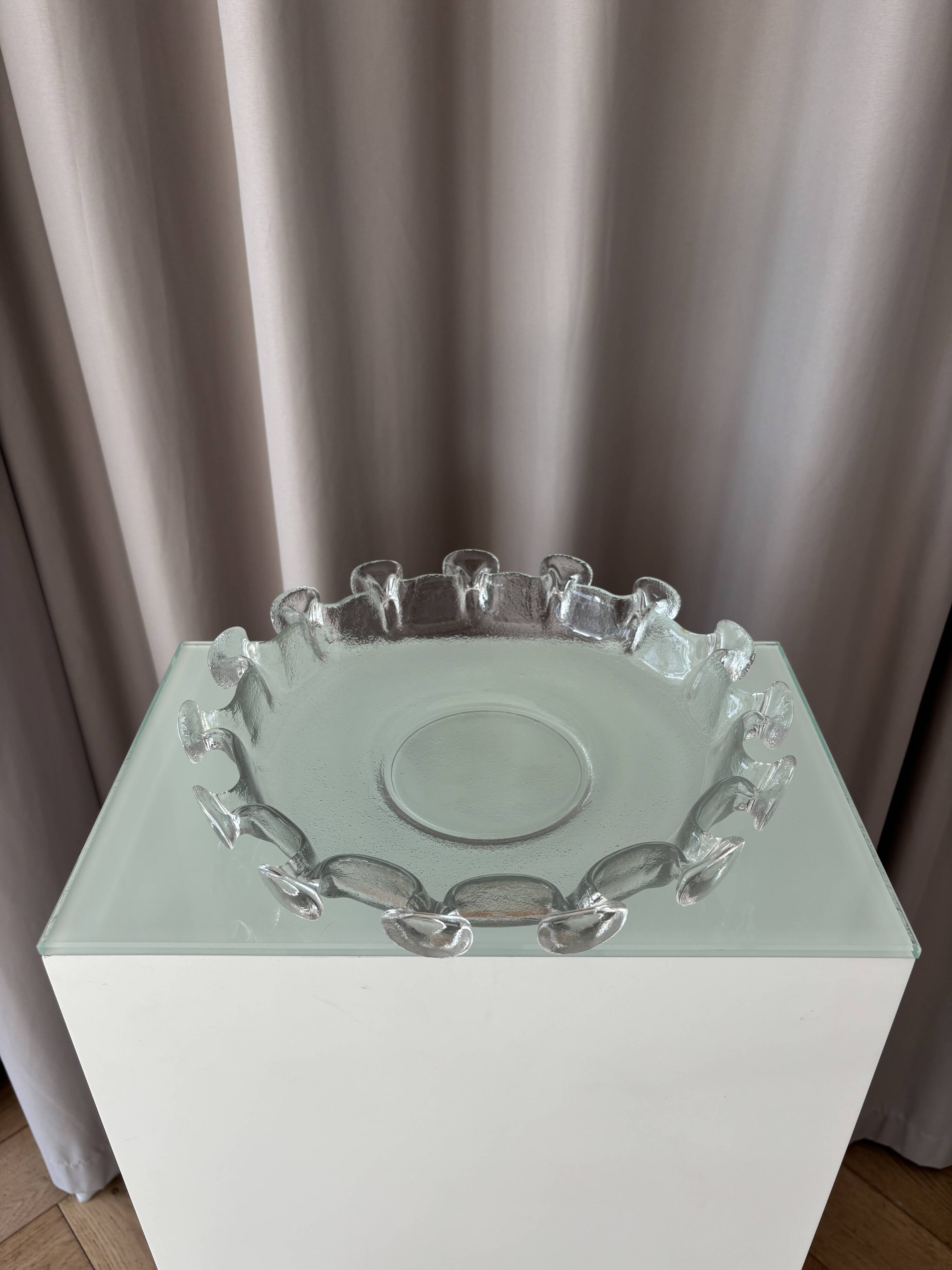 Humppila Finland Splash Art Glass Bowl / Plate –Scandinavian Design