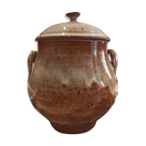 Sandstone ear pot with lid