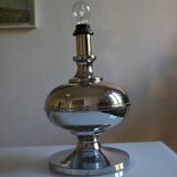 Large chrome metal lamp base 1970s vintage 70's space age