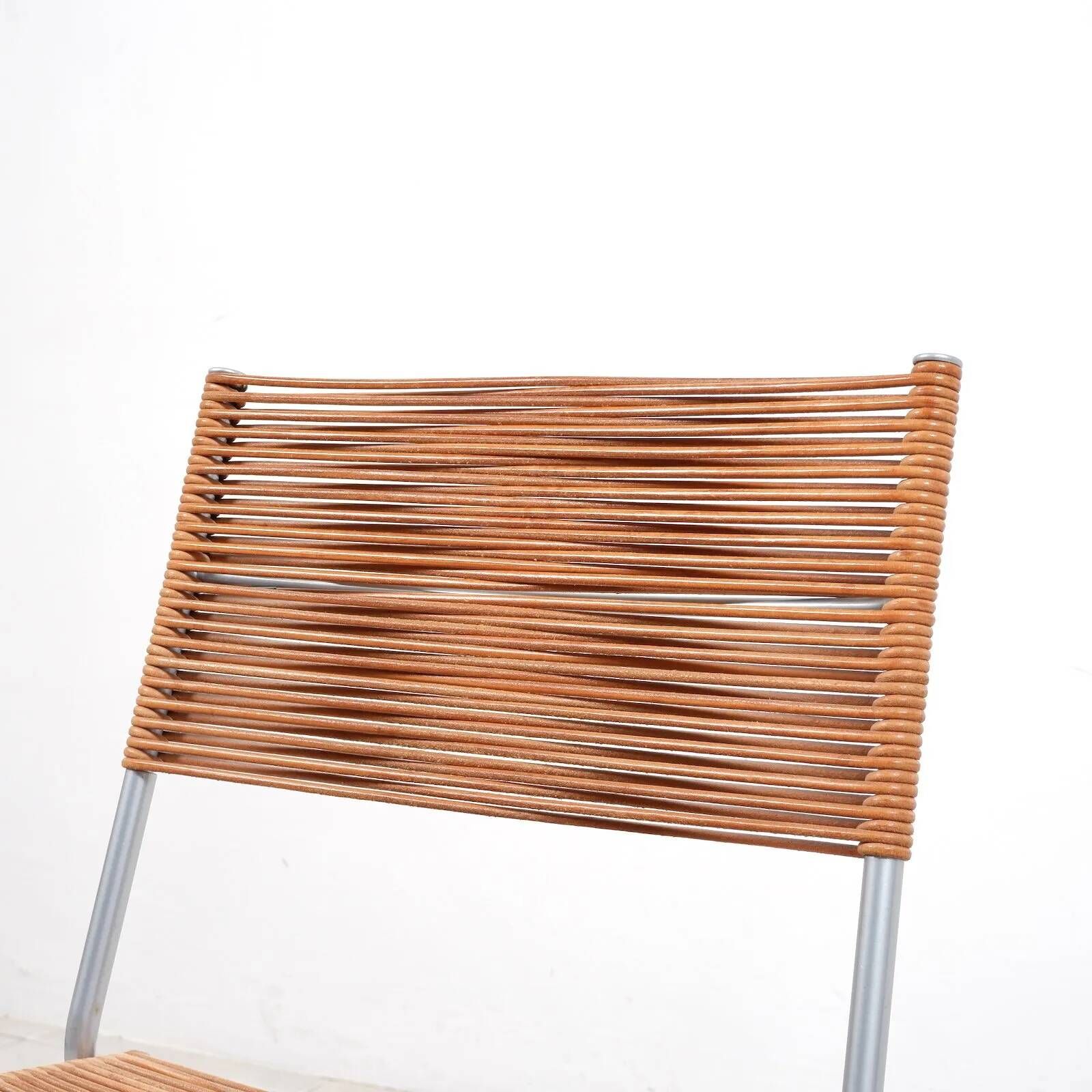 “Miss B” steel lacquered aluminium classic chair by Tito Agnoli