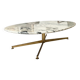 Michel Kin coffee table, Arflex edition, 1960, white marble and brass.