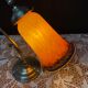 Lampe laiton et pâte de verre art déco
