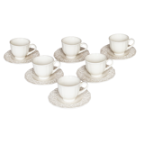 6 antique cups in openwork lace earthenware