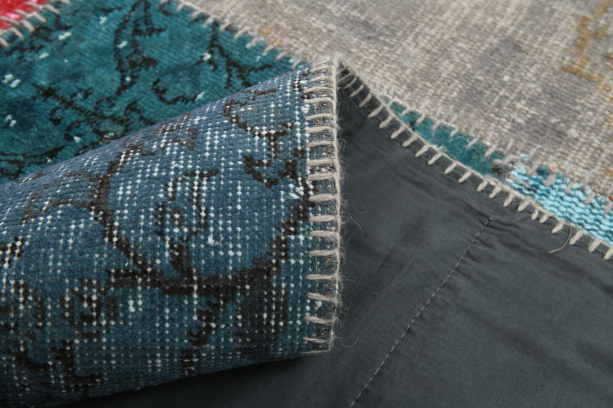 7x10 distressed multicolor vintage rug 303x213cm