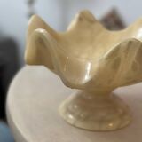 Superb empty pocket cup in white alabaster marble Vintage Italy 1960s