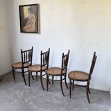 Série 4 chaises bistrot cannage Fischel n019