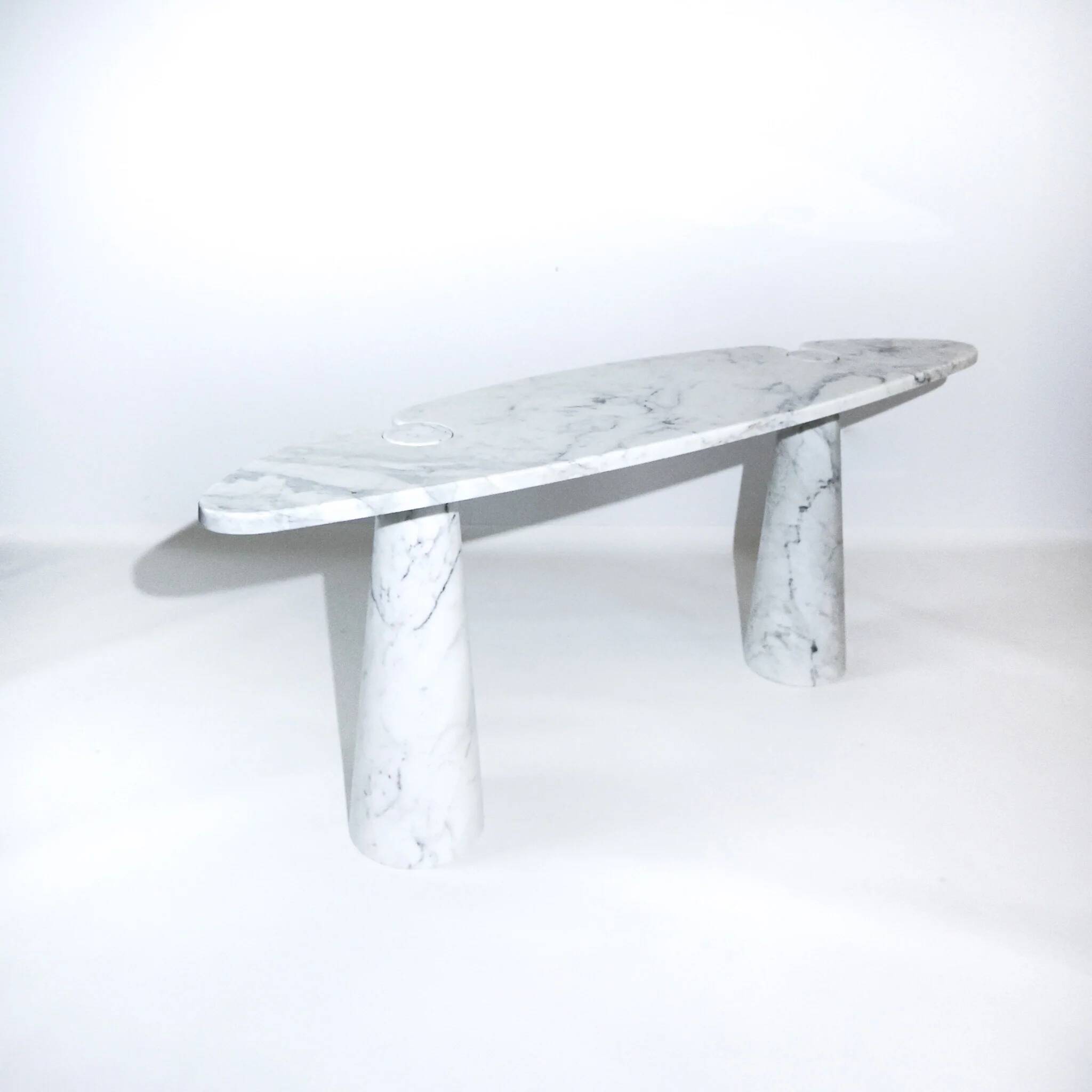 Vintage Eros console by Angelo Mangiarotti for Skipper (1970s) – white Carrara marble