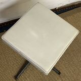 Pair of vintage metal and leatherette stools