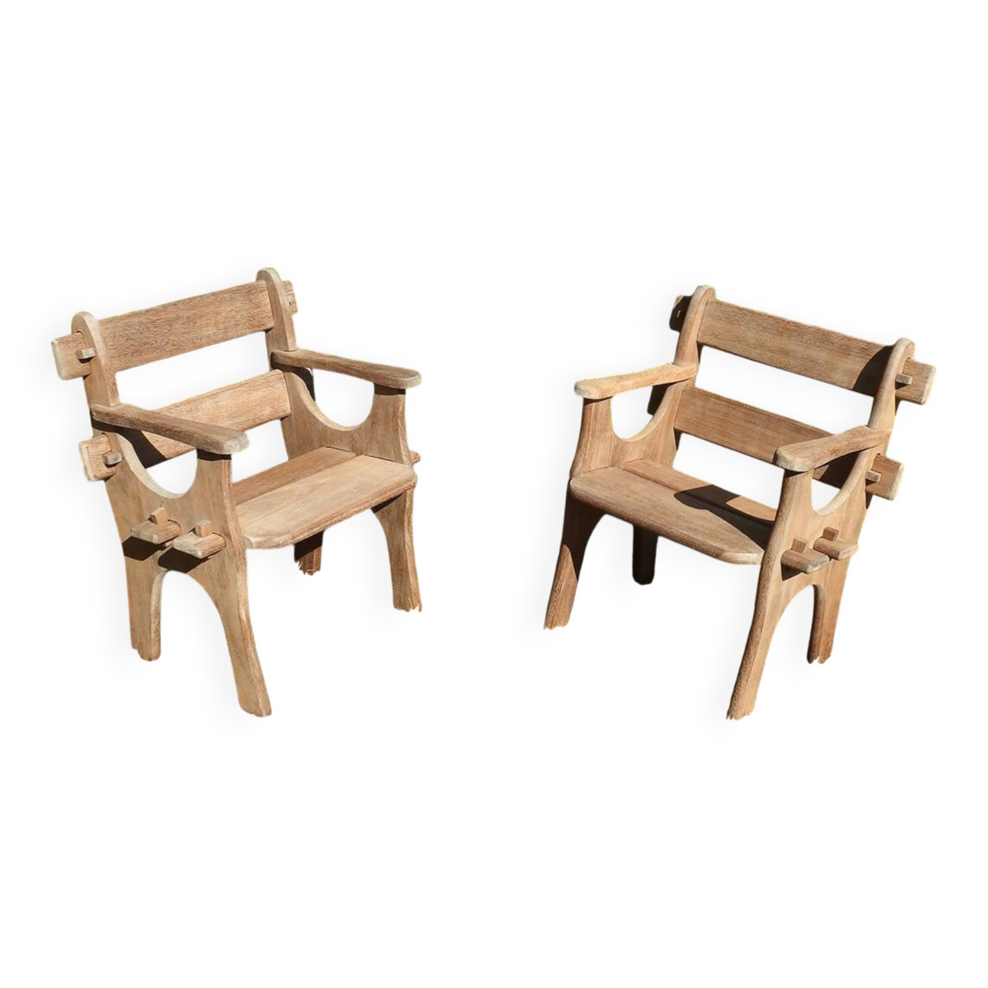Pair of removable garden armchairs