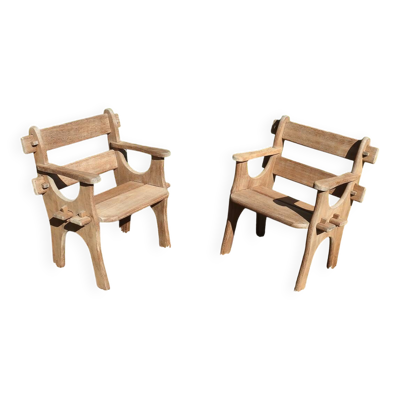 Paire de fauteuils de jardin démontables