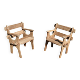 Pair of removable garden armchairs