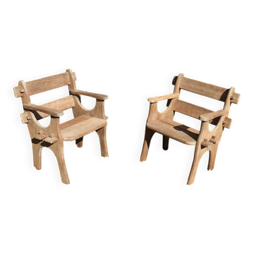 Pair of removable garden armchairs