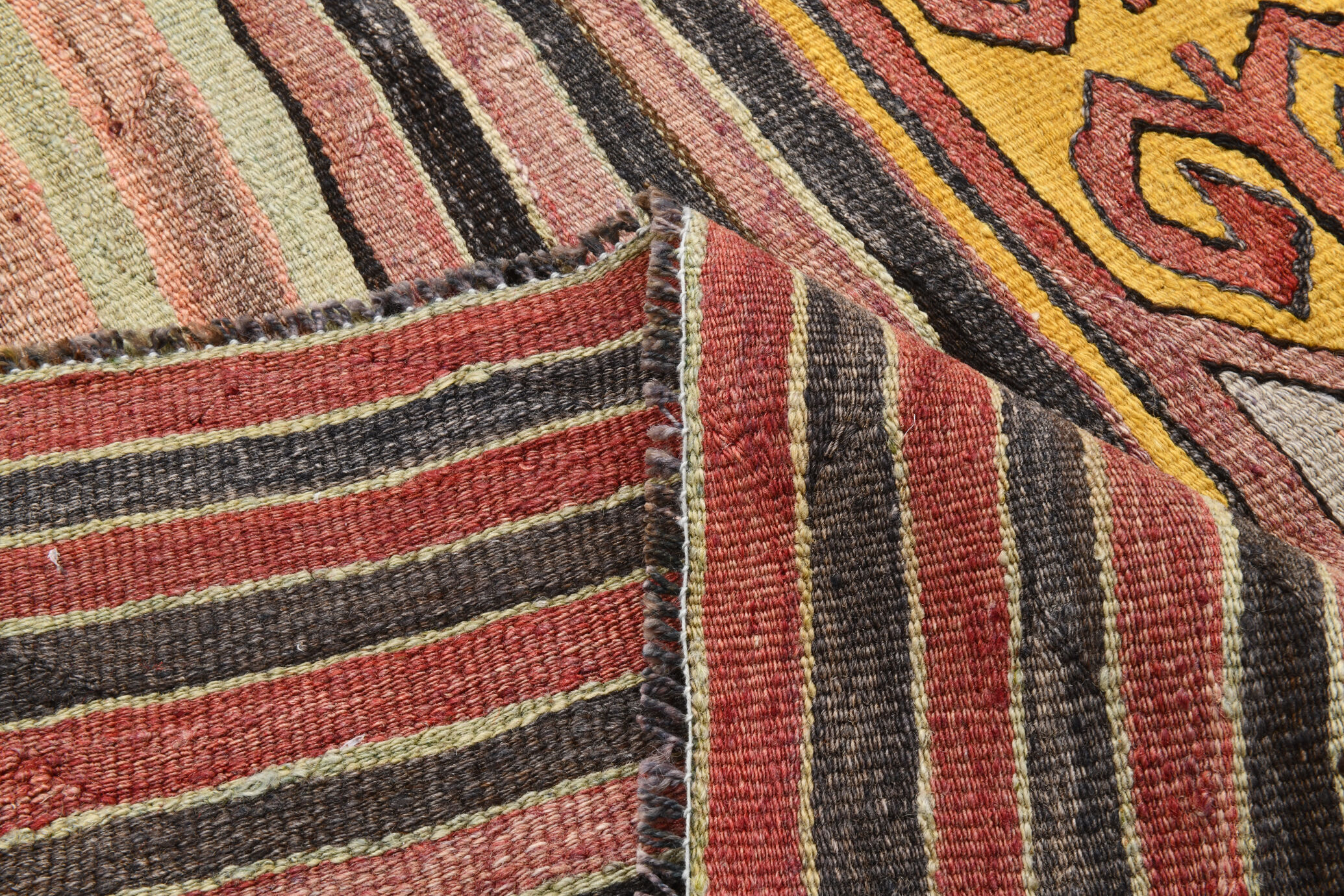 Wool on cotton kilim rug 202x166cm