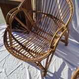 Pair of vintage rattan armchairs