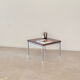 Table basse vintage bois et métal 1970