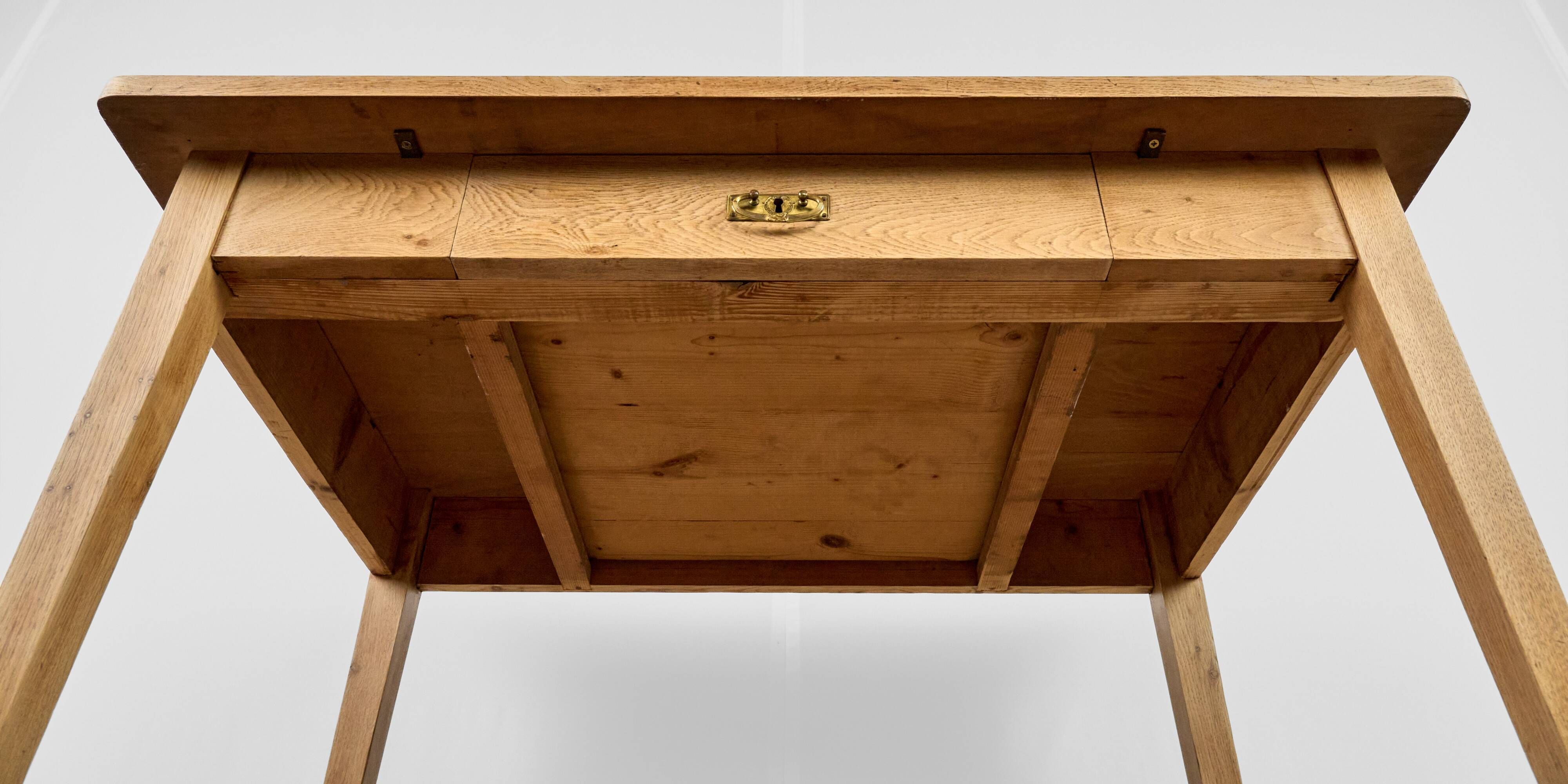 Vintage Oak Table, Czechoslovakia
