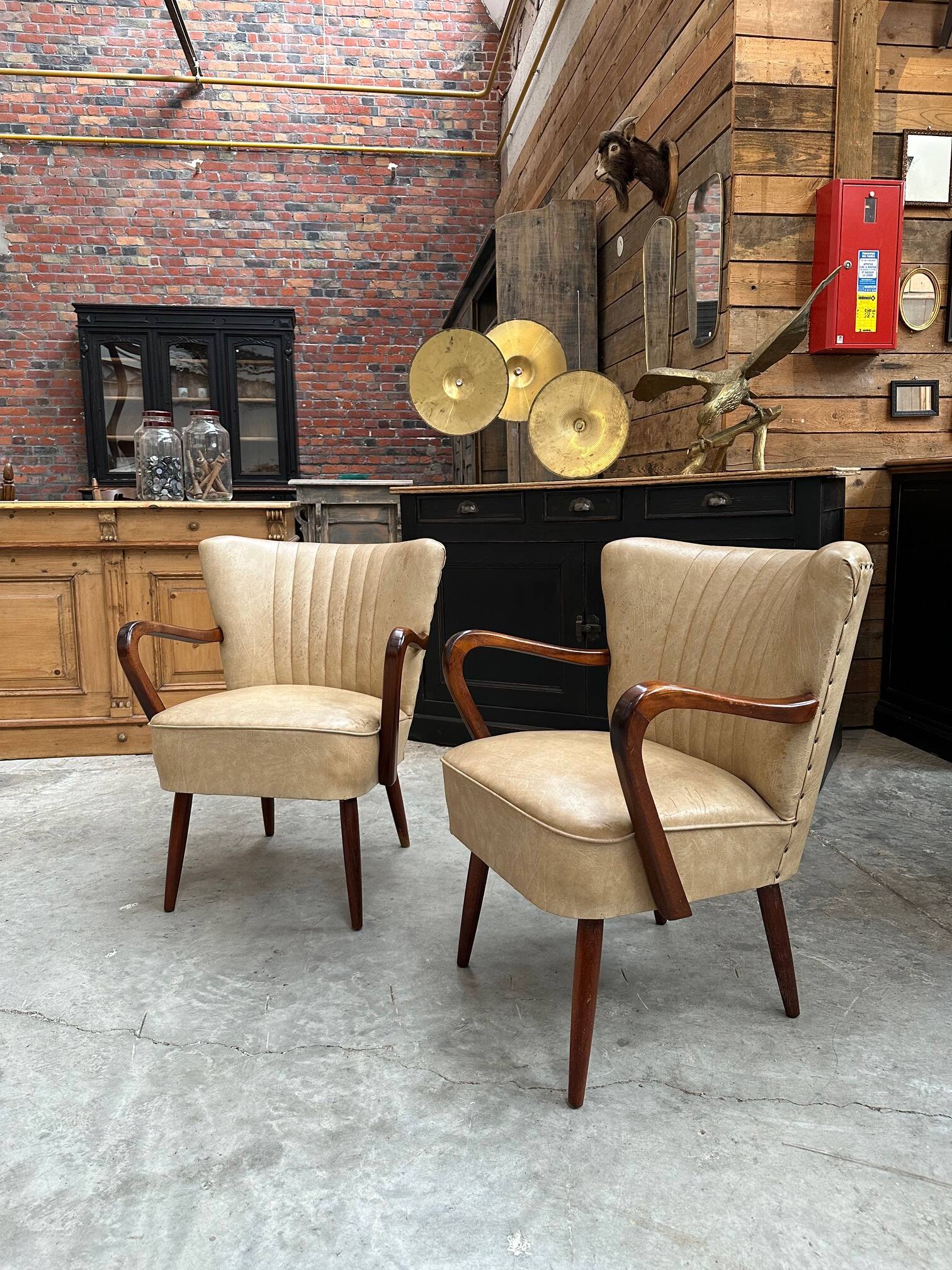 Pair of 60s cocktail armchairs