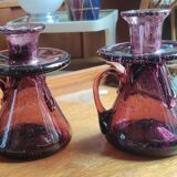 Pair of candlesticks Verrerie de Biot