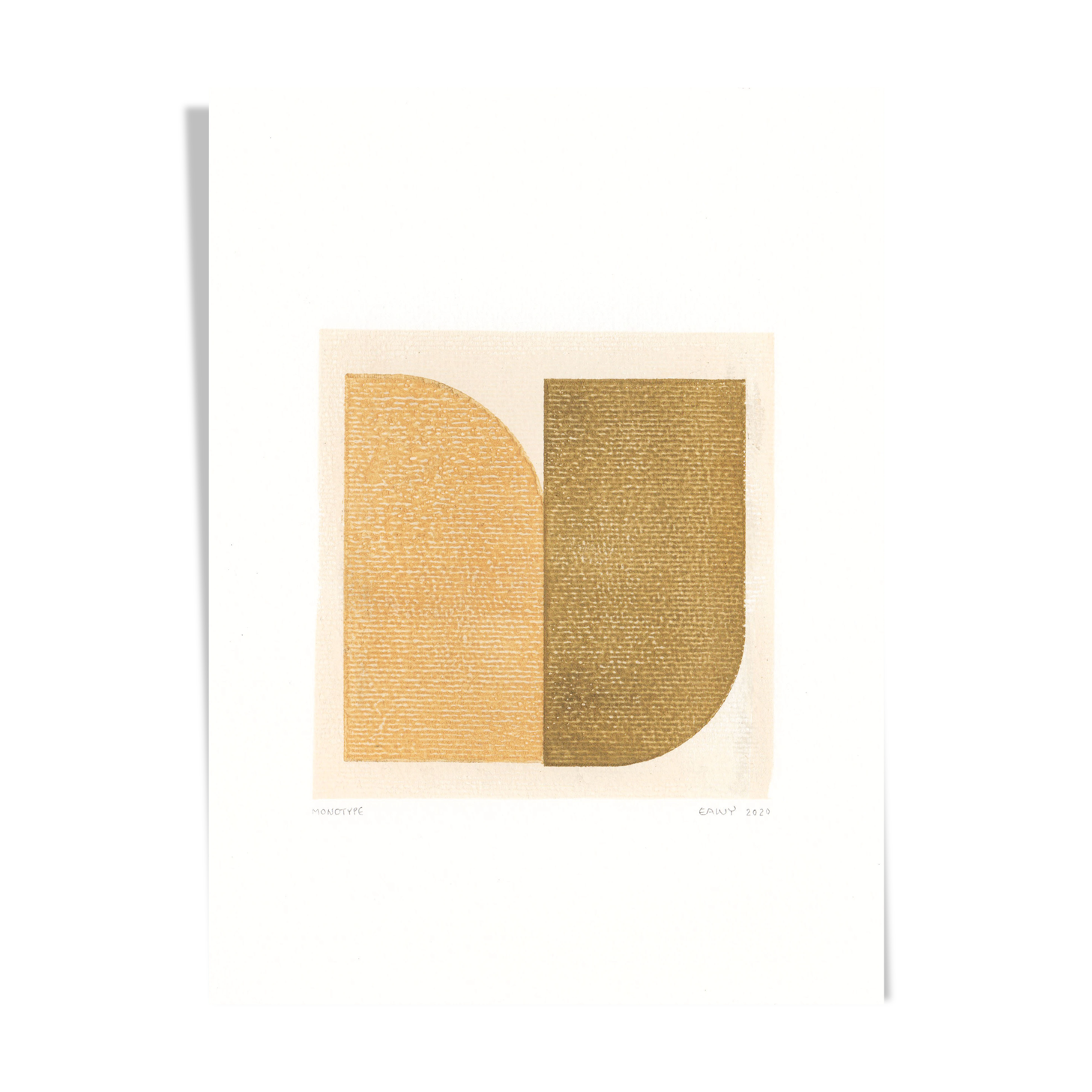 One-design painting on dated and signed paper without frame