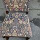 Vintage Louis XIII chair in solid wood and ecru fabric