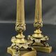 Pair of gilt and chiseled bronze candlesticks from the Restoration period