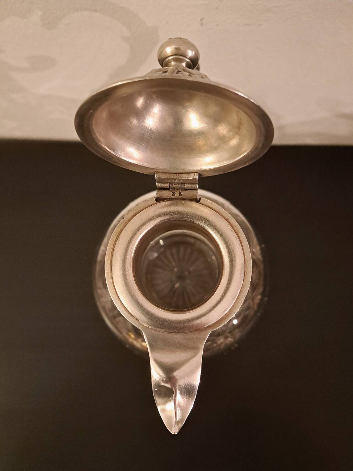 Gallia Christofle crystal and silver-plated metal jug
