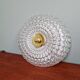 Large honeycomb glass ceiling light and brass, Glasshütte Limburg, 1970