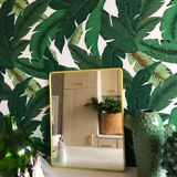 Mirror barber yellow plastic frame