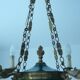 Empire chandelier 4 lights gooseneck golden bronze and painted brass