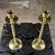 Pair of Art Deco twisted brass candlesticks, France, 1930s