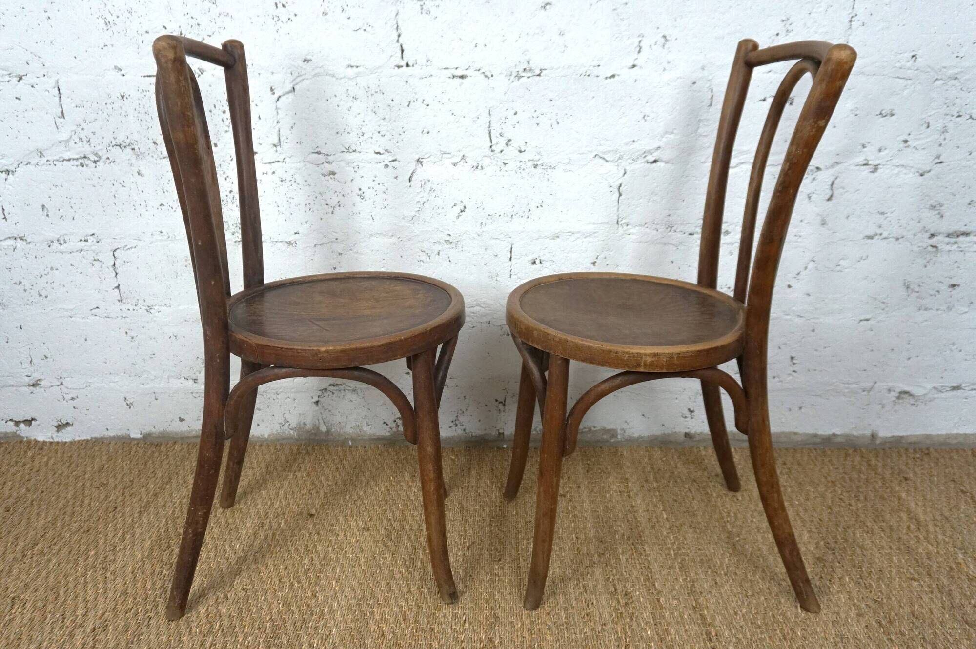 Pair of 1930s bistro chairs Thonet Kohn Fischel bentwood