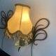 Pair of wall lights in patinated green painted iron, 1950s