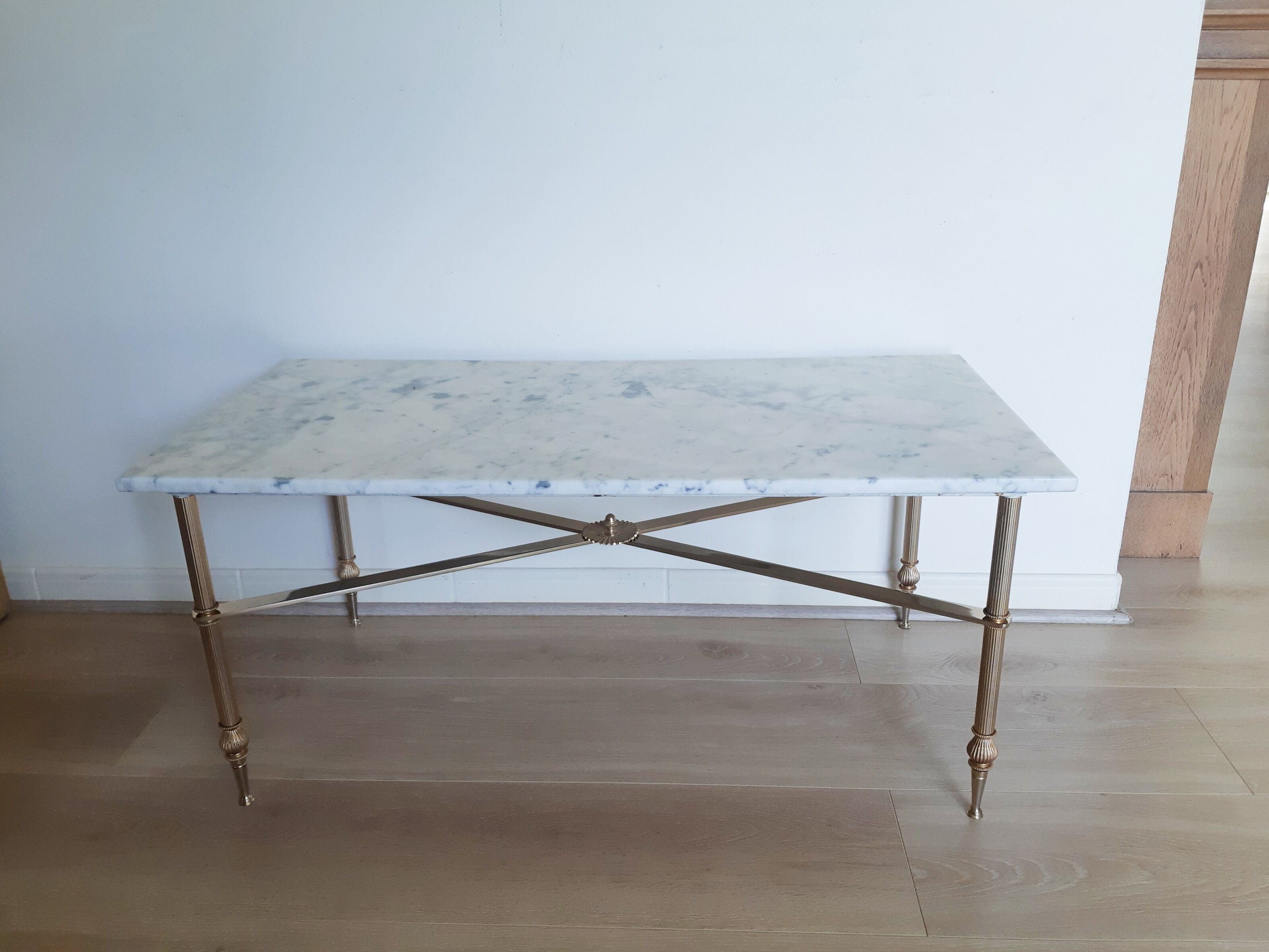 Marble and brass coffee table
