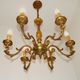 French Vintage Traditional Bronze 6 Light Chandelier Acanthus Leaf Detail 4565