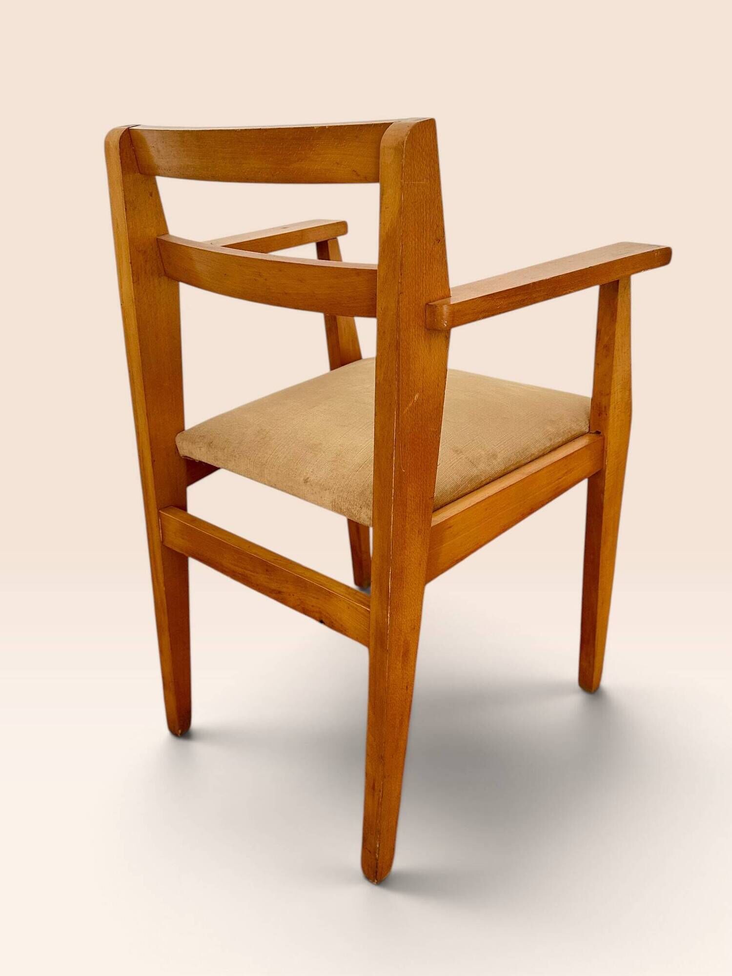 Mid-century armchair in blonde beech