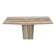 Console italienne du milieu du siècle, incrustée de travertin et de laiton