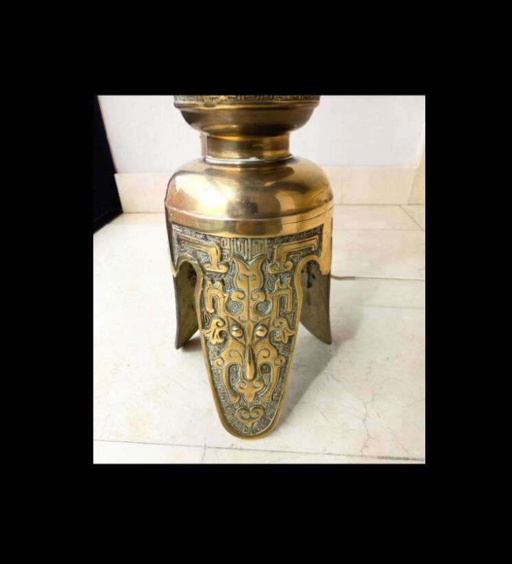 James Mont brass table lamp