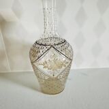 Vase ancien en verre ciselé début 1900