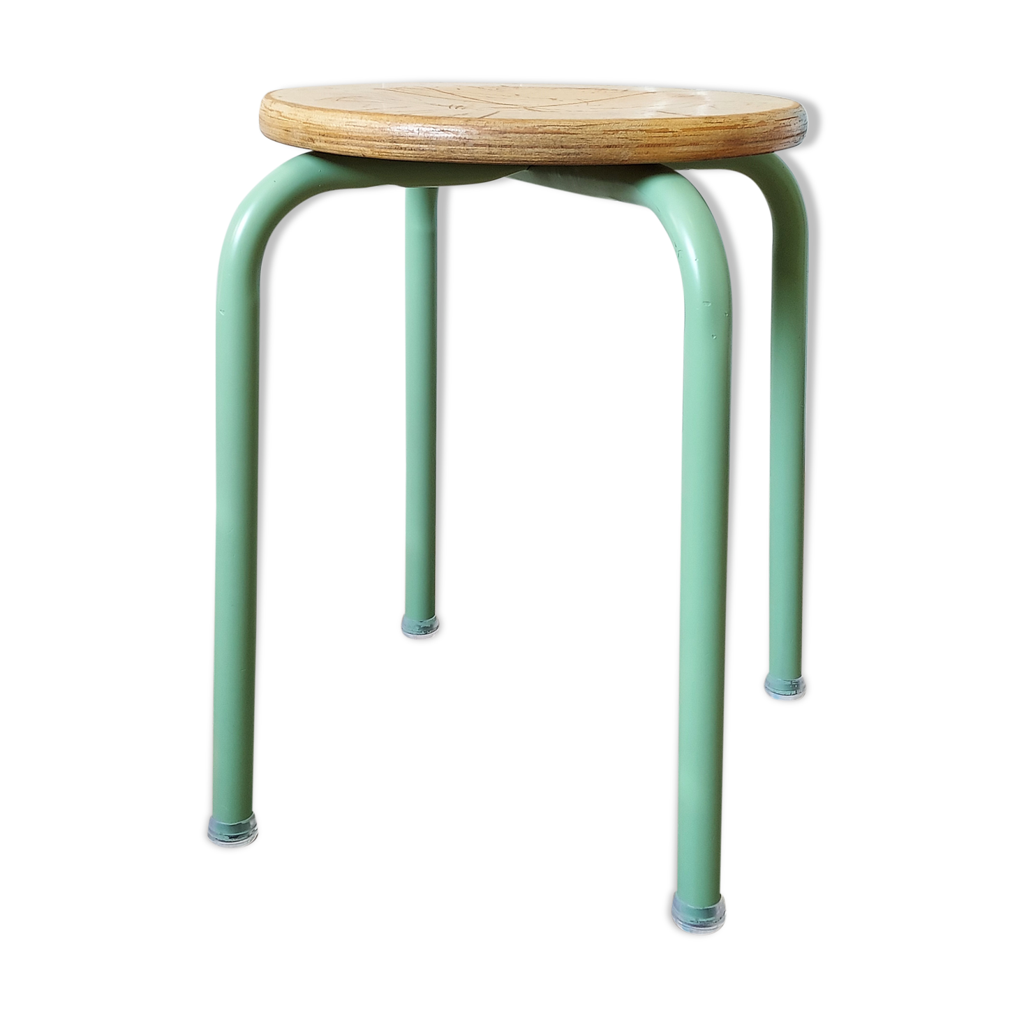 Minth green metal stool
