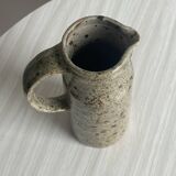 Green and brown speckled handcrafted stoneware pitcher