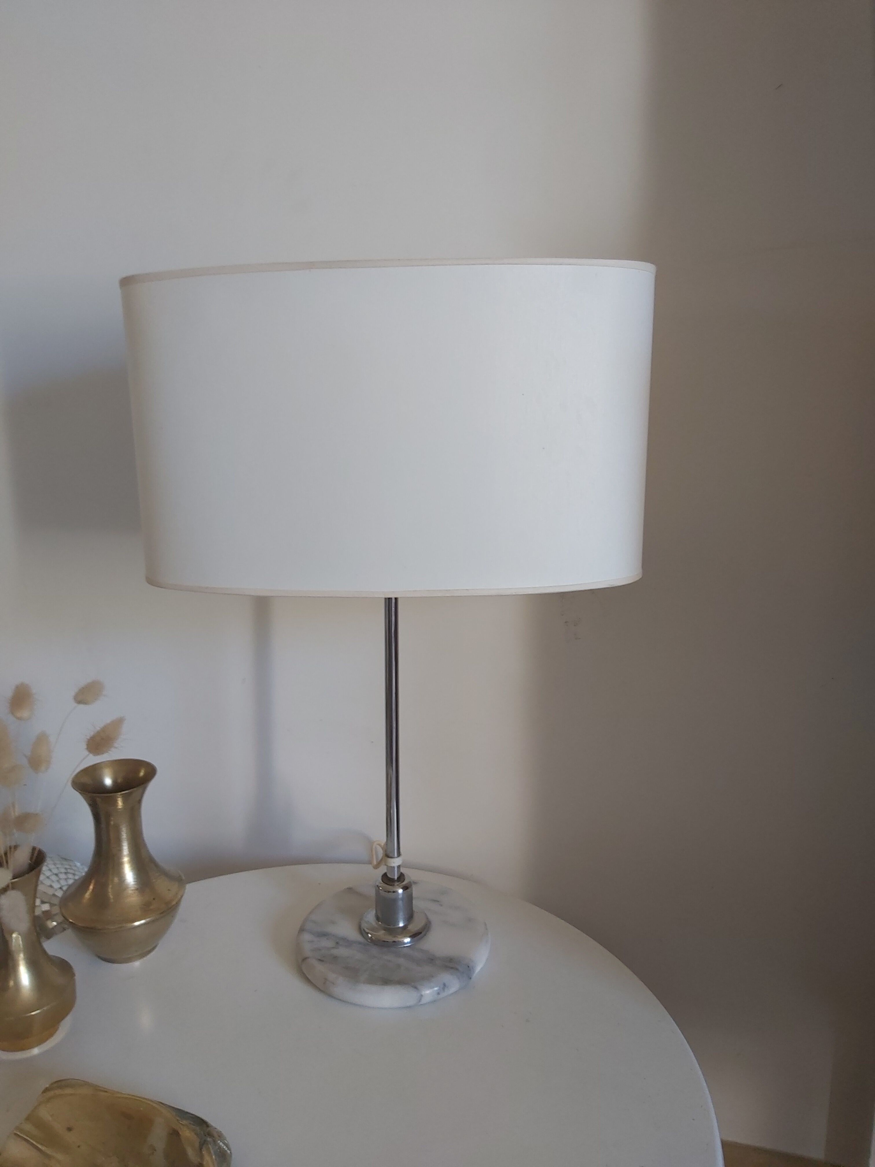 Vintage Ikea marble and metal lamp
